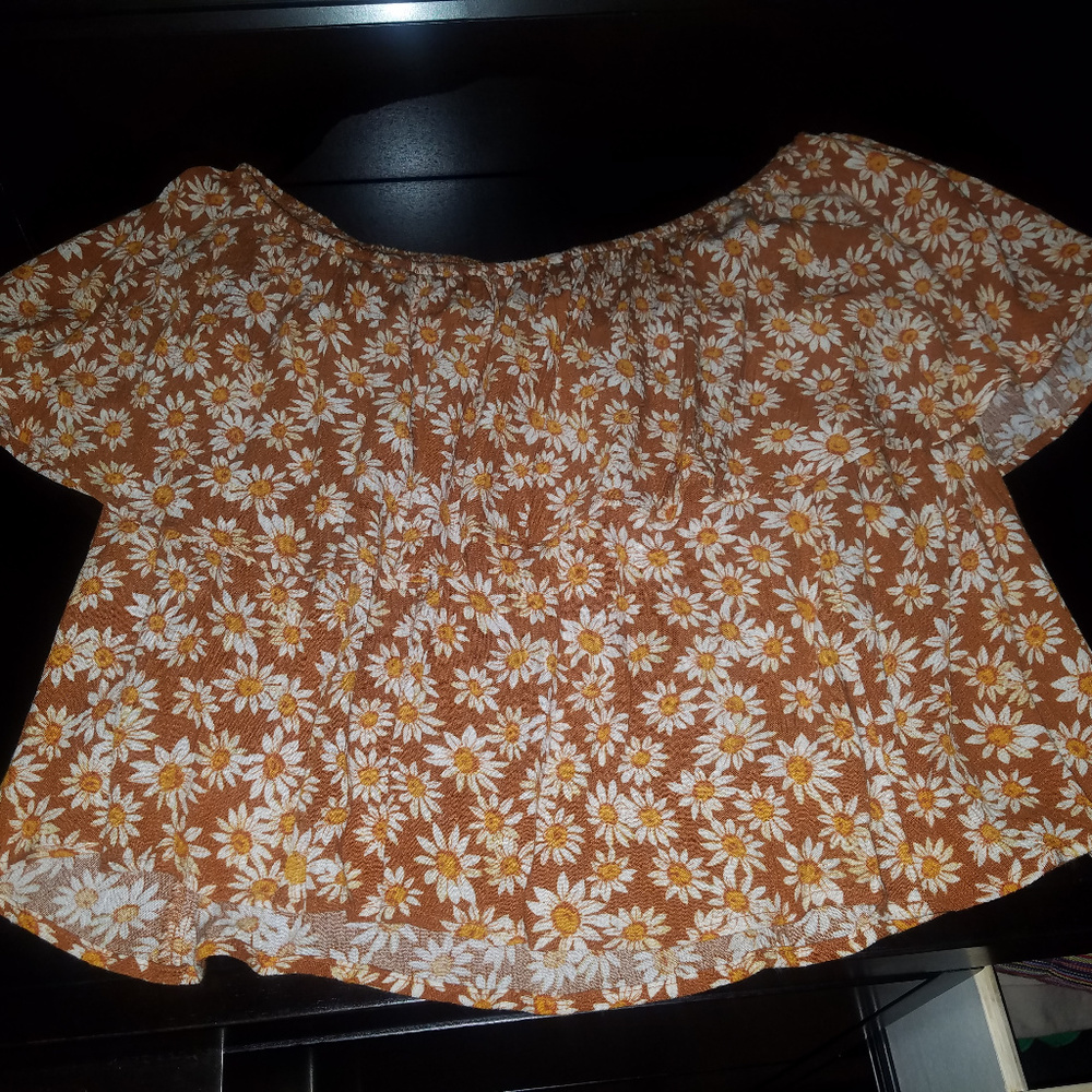 Forever21 Floral Print Ruffled Crop Top NWOT